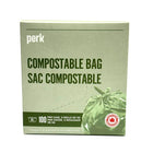 Perk - Sacs compostables - 16" x 17" - Paquet de 100-Sac compostable vert en rouleau, produit certifié