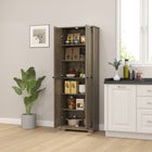 HOMCOM - Armoire de garde-manger style ferme 67 po - gris vieilli-Assemblage requis 