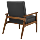 Modway - Jensen Cuir végane Chaise d’accent - Noir noyer-Assemblée requise