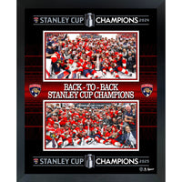 Florida Panthers 2025 Stanley Cup Champions 18x22 Back to Back Frame - Impression encadree - 20" x 16"-Qualité supérieure - virtual frames