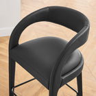 Modway - Pinnacle Cuir végane Tabouret de comptoir - Noir noir - Ensemble de 2-Épingles de pied non marquées