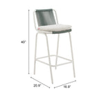Zuo - Luft Tabouret de bar - Blanc/Vert - Ensemble de 2-6