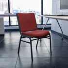 Flash Furniture – Chaise empilable robuste bourgogne à motifs à revêtement Hercules rembourrée de 3 po-Siège en contreplaqué épais de 0,625 pouce