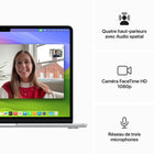 Apple - Portatif MacBook Air 13,6 po, M3, SSD 512 Go, Mémoire unifiée 8 Go - Argent - Anglais-Image Nette, Son Limpide - Caméra FaceTime HD 1080p, trois micros et quatre haut - parleurs avec Audio spatial, pour un son et une image incroyables
