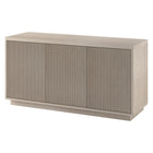 Hudson&Canal - Meuble TV rectangulaire cannelé Hanson pour téléviseurs jusqu'à 55 pouces - couleur aulne blanc-La capacité de charge supérieure est de 34 kg, l'étagère du milieu peut supporter 11 kg et l'étagère inférieure 16 kg