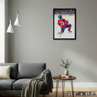 Cole Caufield 20x29 Canadiens Celebration - Toile encadree - 22" x 31"-Prêt à accrocher - livré entièrement assemblé