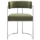 Modway - Huron Dos courbé Tissu et métal Chaise d’accent pour salle à manger - Feuille d’argent-9