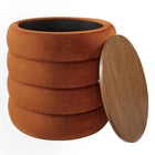 Modway - Mezzo Manche Performance Velvet Ottoman de stockage - Rouille-Entièrement assemblé