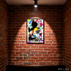 Frameworth - Mickey Mouse impression eclabousse de peinture PhotoGlass - impression encadree - 27,5 po l x 38,5 po H-La taille finie mesure environ 27 et5 pouces par 38 et5 pouces et arrive prete a accrocher avec toute la quincaillerie incluse
