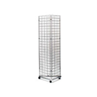 Wamaco - Kit de base triangulaire Trois avec panneaux grillagés 2 x 5 pieds - Chrome-Kit tout-en-un - Inutile de chercher quelles pièces de grille s'assemblent entre elles, car une fois monté, ce kit forme un présentoir triangulaire fonctionnel.