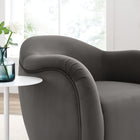Modway - Compose Performance Velvet Fauteuil pivotant - Storm Grey-Silhouette du canon rond