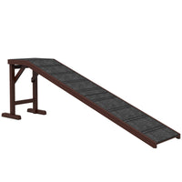 PawHut - Rampe pour animaux, marches de lit pour chien avec tapis antidérapant, 74 po L x 16 po l x 25 po H - brun-Conçu pour les animaux âgés, de petite taille ou ayant une mobilité réduite afin de leur offrir une pente douce pour grimper 