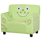 Qaba - Canapé pour enfants, fauteuil avec accoudoirs pour la maternelle, canapé pour tout-petits pour chambre d’enfant, jardin d’enfants avec motif animal mignon - vert-Convient aux chambres et salles de jeux, offrant un espace confortable pour que les enfants se détendent, regardent la télévision, lisent un livre, et plus encore  
