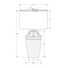 Monarch Specialties - Luminaire - 28 po H Lampe De Table - Céramique Gris - Abat-Jour Ivoire / Crème - Transitionnel-Équipée d'un interrupteur à 3 voies et associée à une ampoule à 3 voies d'une puissance maximale de 100 W (ampoule non comprise), cette lampe vous permet d'éclairer facilement une table d'appoint ou d'appoint, une console ou une table de nuit