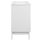 Modway - Isle Double 48" Armoire à coiffeuse de salle de bain - Blanc blanc-Bassins à double évier en céramique