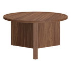 Hudson&Canal - Table basse ronde Anders de 81 cm de largeur, , noyer satiné-La table est fabriquée à partir de matériaux MDF de haute qualité et durables