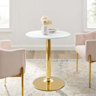 Modway - Verne 28 po Table à manger, Or Blanc-Plateau en MDF