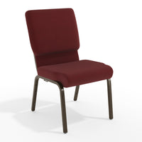 Flash Furniture – Chaise d’église empilable Hercules 18,5 po larg., siège 4,25 po épais, motif bourgogne, structure dorée-Chaise d'église multi-usages