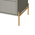 Manhattan Comfort - Table de nuit moderne Jasper 25,15" - Gris-Pieds en acier brossé avec finition dorée pour le style et la durabilité