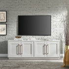 Hudson&Canal - Meuble TV Tillman pour téléviseurs jusqu'à 75" - Blanc-Nettoyer avec un chiffon doux et sec, sans produits chimiques agressifs ni produits de nettoyage abrasifs
