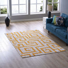 Modway - Nahia Labyrinthe géométrique Tapis de 5 pi l x 8 pi L - Ivoire gris clair et jaune banane-Tissage serré à poil bas