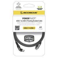 Scosche - Câble Power Pivot Charge & Sync USB-C vers Pivot USB-C de 1,2 m - Noir-Câble de recharge et de synchronisation 60 W