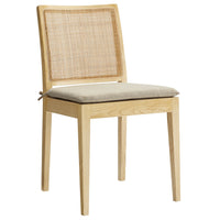 Modway - Ovard Bois et rotin Chaise à manger - Naturel-Fauteuil d’appoint sans accoudoirs