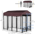 PawHut - Chenil pour chien d’extérieur 8 pi x 4 pi x 6 pi - rouge-Conception verrouillable pour assurer la sécurité du chien et grande porte pour un accès facile 