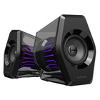 Hecate - Haut-parleurs de jeu Hecate G2000 Pro 2.0, son ambiophonique virtuel 7.1, RGB, Bluetooth, puissance de crête de 64 W et éclairage TempoFlow – Noir-La conception arrière transparente fusionne harmonieusement lumière et acoustique, là où l’énergie et l’espace-temps se rencontrent. Le son et la lumière ne font qu’un, la lueur transmettant la puissance audio. Activez le moteur d’énergie et lancez votre aventure esports