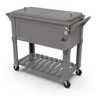 Permasteel - Glacière de patio style mobilier 80 pintes avec séparateur - gris foncé-Sa grande capacité de 80 pintes offre un espace généreux pouvant contenir jusqu’à 110 canettes de 12 oz, plus de la glace.