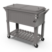Permasteel - Glacière de patio style mobilier 80 pintes avec séparateur - gris foncé-Sa grande capacité de 80 pintes offre un espace généreux pouvant contenir jusqu’à 110 canettes de 12 oz, plus de la glace.