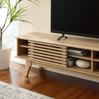 Modway - Render Centre de divertissement 70 po Meuble TV, Chêne-Quatre compartiments de stockage multimédia