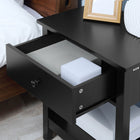 HOMCOM - Table de nuit moderne 13,8 po - noir-Fabriqué en MDF pour une utilisation fiable 