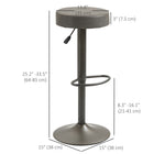 HOMCOM - Tabourets de bar modernes pivotants et réglables - gris foncé - paquet de 2-Revêtement en cuir facile à nettoyer 
