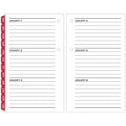 AT-A-GLANCE – Recharge de calendrier de bureau quotidien 2027 avec onglets mensuels 2 pages/jour – 6 po H x 3 1/2 po l – anglais-Imprime en noir et rouge