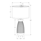 Monarch Specialties - Luminaire - 27 po H Lampe De Table - Céramique Gris - Abat-Jour Gris - Contemporain-Avec un cordon transparent de 5 pieds de long, ce luminaire de taille parfaite peut être placé sur une table d'extrémité ou dappoint dans votre salon ou votre bureau à domicile, ou sur une table de chevet pour une élégante touche côtière dans une chambre à coucher