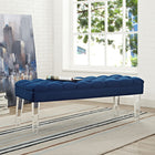 Modway - Valet Performance Velvet Banc - Marine-Revêtement en velours de performance