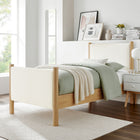 Modway - Maven Taille jumelle Boucle Tapis Lit de plateforme, Feather Oak-Bois séché au four