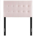 Modway - Emily Biscuit Touffé Performance Velvet Tête de lit jumelée, Rose-Hauteur ajustable de 45 » à 52,5 »