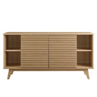 Modway - Render Table buffet de buffet de 63 po ou Meuble TV, Chêne-Pieds en bois effilés