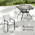 Outsunny - ensemble de salle à manger de patio 5 pièces - table à manger et 4 chaises empilables-Les chaises en maille respirante vous gardent au frais et plus confortable lors des journées chaudes
