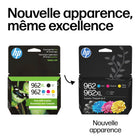 HP â€“ Emballage assorti d'encre d'origine HP 962 CMJ / 962XL noir, paq./4 (3JB34AN#140)-D'origine