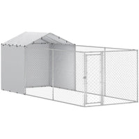 PawHut - Chenil d’extérieur pour chien avec toit - 19,7 pi x 7,5 pi x 7,5 pi-Espace de vie spacieux pour les grands chiens et les races plus petites 