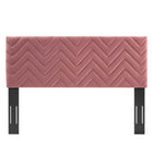 Modway - Mercy Chevron touffé Performance Velvet Tête de lit King/King de Californie, Rose poussiéreuse-3 Positions de montée