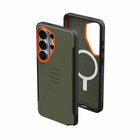UAG - Étui Civilian rugged avec aimants pour Samsung Galaxy S26 Ultra, Olive Drab/Orange-Écran de protection