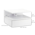 HOMCOM - Table de nuit flottante avec tiroir et étagère ouverte - blanc - lot de 2-Fabriqué en panneau de particules robuste pour une utilisation durable