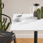 Modway - Lippa 28 po Carré Bois Bar Table, Noir Blanc-Sièges 2