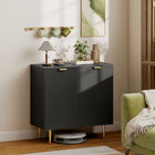 HOMCOM - Buffet 31,5 po L - noir-Design cannelé apportant une touche moderne à l’intérieur 