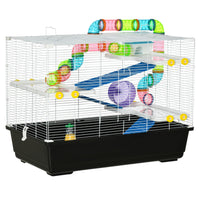 PawHut - Cage pour hamster 31 po L avec système de tubes tunnels - Noir-Le système de tubes de jeu ajoute plus de plaisir et permet à votre petit animal de se déplacer librement