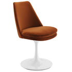 Modway - Lippa Salle à manger pivotante Performance Velvet Fauteuil d’appoint - Rouille Blanche-Sellerie en velours Performance résistante aux taches